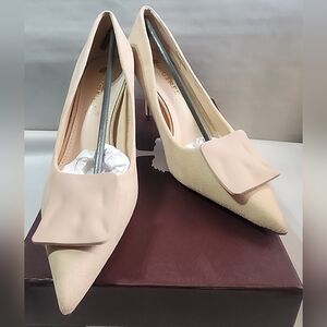 Chic Apricot (Tan)Women's Heels with Bow Accent